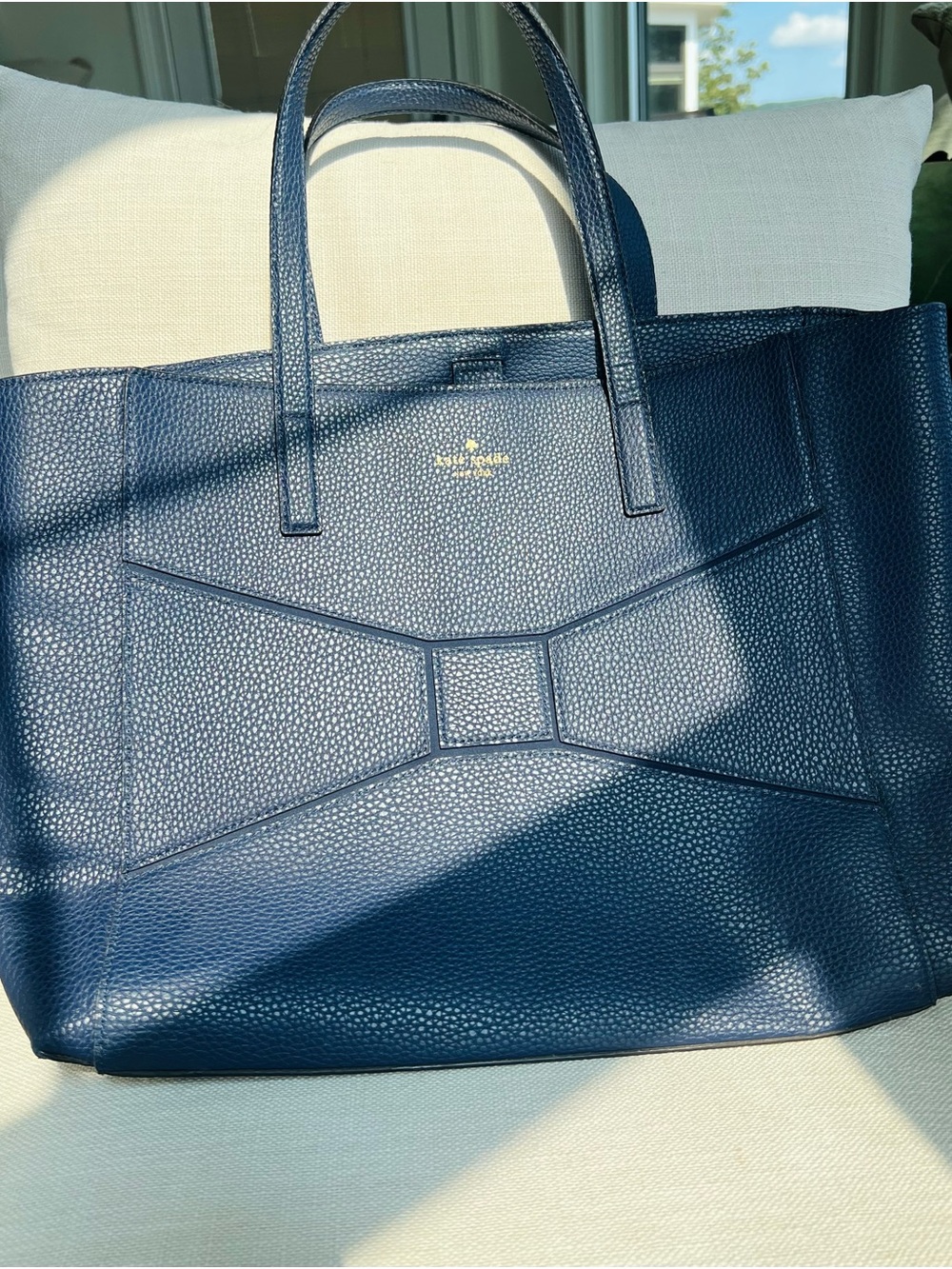 Kate Spade NY Bridge Place Francesca Large Tote French Navy Pebbled Leather